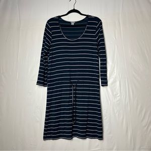 Chosse 5 Ítems For $30 3/4 sleeve comfort relaxed fit blue white striped dress M